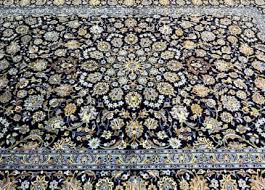 indigo blue handmade persian kashan rug