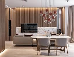 interior design using marble and wood