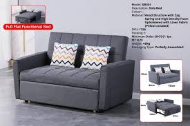 sb001 2 seater fabric sofa bed grey
