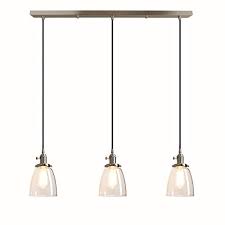 The elegantly tapered glass shade adds to the beautiful shape of. Pathson Industrial 3 Light Pendant Lighting Kitchen Island Hanging Lamps With Oval Clear Glass Shade Chandelier Ceiling Light Fixture Brushed Steel Walmart Com Walmart Com