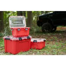 Quantum storage has all types of bins for sale at our website! Husky Professional 12 Gallon Waterproof Storage Container With Hinged Lid In Red 248921 The Home Depot