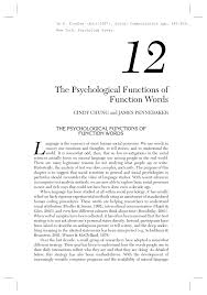 Pdf The Psychological Functions Of Function Words