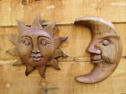 Fair Trade Hand Carved Made Wooden Sun