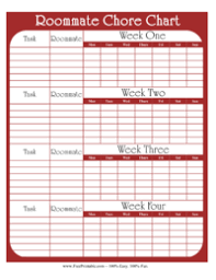 40 Timeless Printable Roommate Chore Chart