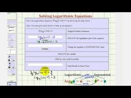 Ex Solve A Logarithmic Equations One