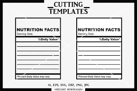 blank nutrition facts nutrition facts