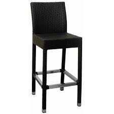 Felix Woven Black Rattan Patio Bar Stool