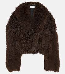 Shearling Jacket In Brown Magda