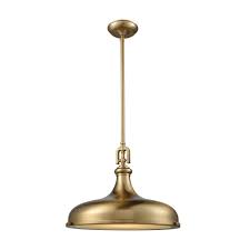 Rutherford 1 Light Pendant In Satin Brass With Frosted Glass
