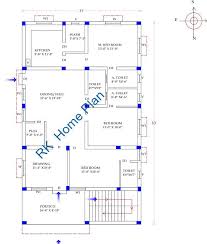 31 X 53 North Face 3 Bhk House Plan As