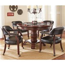 There are 609 game table chairs for sale on etsy, and they cost $291.98 on average. Steve Silver Tournament Tournament Round Game Table Caster Arm Chair Set Wayside Furniture Dining 5 Piece Sets