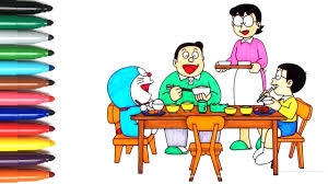 Kumpulan gambar mewarnai kartun doraemon terbaru gambarcoloring via gambarcoloring.blogspot.com. Menggambar Dan Mewarnai Doraemon Keluarga Nobita Makan Malam Kartun Youtube