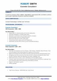 cosmetic consultant resume sles