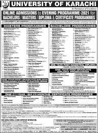 karachi admission 2021 ba bsc bcom schedule
