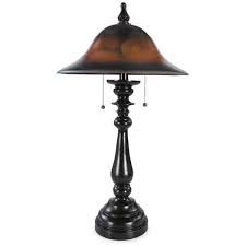 Traditional Brown Table Lamp With Glass