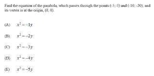 parabola which passes chegg
