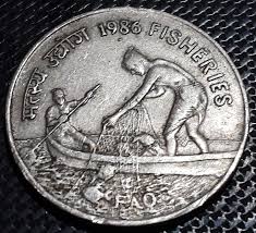 fao coin india 50 paise fisheries f