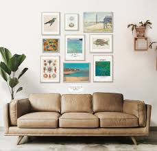 Vintage Gallery Wall Set Turquoise Art