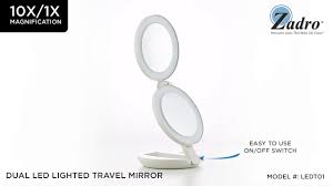 dual led lighted travel makeup mirror