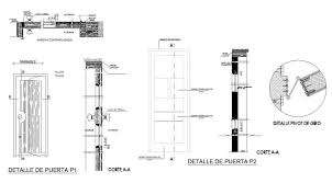 Door Section And Elevation 2d View Cad