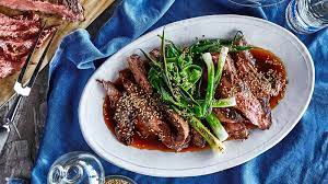 soy sauce marinated grilled flank steak