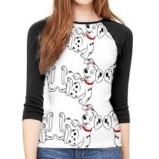 Pmftryuer Womens Blouse 3 4 Sleeve Cute Dalmatian Print T
