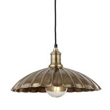 Industrial Scalloped Pendant Antique Brass In 2019