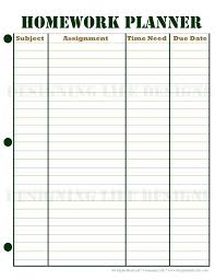 Student Homework Planner Printable Log Sheet Edit Sheets Pages Free