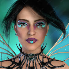 a 3d digital portrait of a fairy with