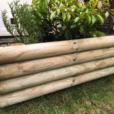 log lawn edge 100 x 23cm