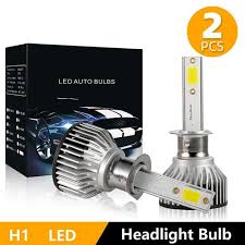 2x h1 led headlight high low beam kit