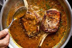 lamb loin chops with red wine pan sauce