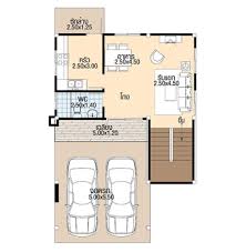 house design 3d 7 5x11 with 3 bedrooms