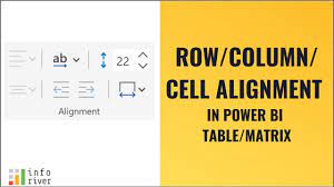 cell alignment in power bi table matrix