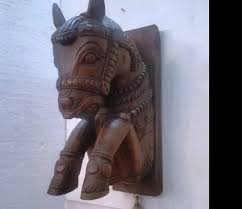 Traditional Carved Wooden Wall Hanging