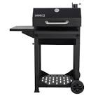 Cart-Style Charcoal BBQ in Black with Side Shelf and Foldable Front Shelf 810-0025 NexGrill
