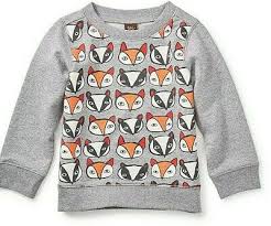 Tea Collection Fox Badger Light Sweatshirt Like Top Gray Nwt Boys 12 18 M Ebay
