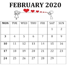 Cute February 2020 Calendar Desk And Wall Wallpaper Free