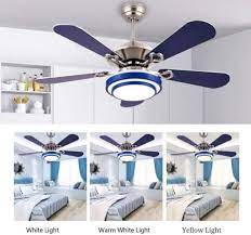 52 Blue Ceiling Fan Light With