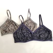 Set Of 2 Sequined Aerie Bralettes Size L