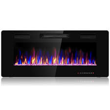 Black Wall Mounted Electric Fireplace