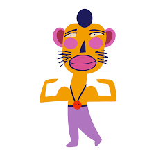 funny clockwork monkey athlete with a