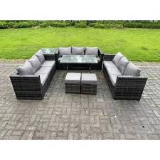 Fimous 9 Seater Rattan Outdoor