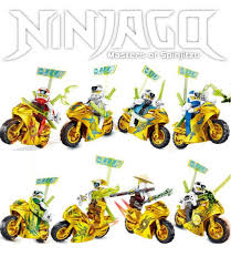 Ninjago Season 12 Custom Golden Motorcycle 8pcs Minifigures Set - J's  Little Things