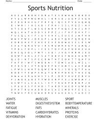 sports nutrition word search wordmint