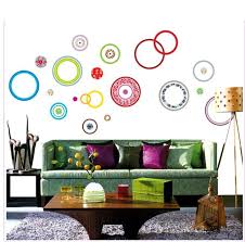 Colorful Circle Rings Art Wall Sticker