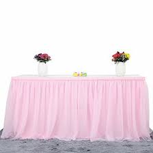 suppromo 6ft pink tulle table skirt