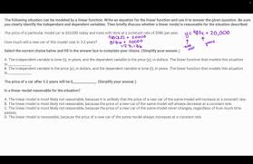A Linear Function Write An Equation