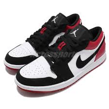 Details About Nike Air Jordan 1 Low Black Toe White Black Gym Red Aj1 Sneakers Shoe 553558 116