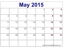 May 2015 Calendar Printable Pdf Template Excel Doc Download 2015